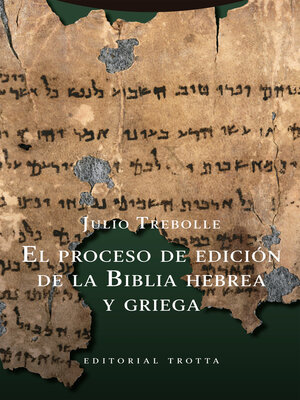 cover image of El proceso de edición de la Biblia hebrea y griega